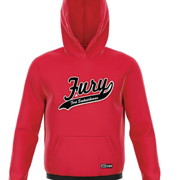 Fort Saskatchewan Fury Cuff Colored Hoodie Red - Youth Thumbnail