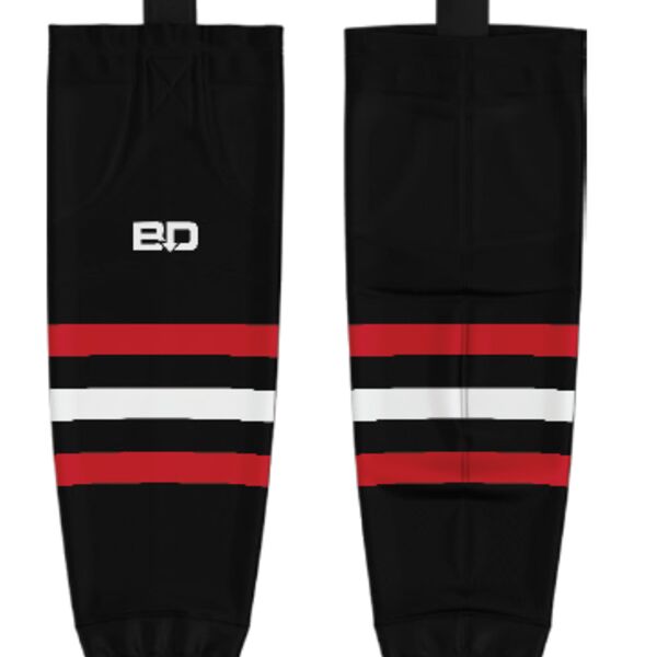 Red Deer Minor Sublimated Hockey Socks Black Thumbnail