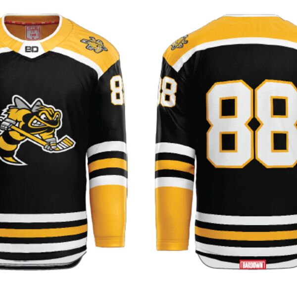 Victoria Bees Sublimated Hockey Jersey - Black Thumbnail