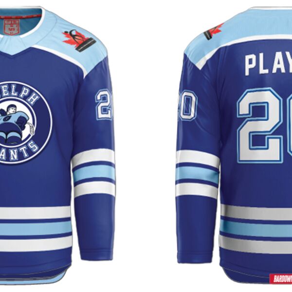 Guelph Giants Sublimated Hockey Jersey Blue - Youth Thumbnail