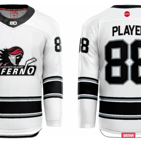 Jr. Inferno-GHC-Sublimated Hockey Jersey with Scoop - A5-White - Youth Thumbnail