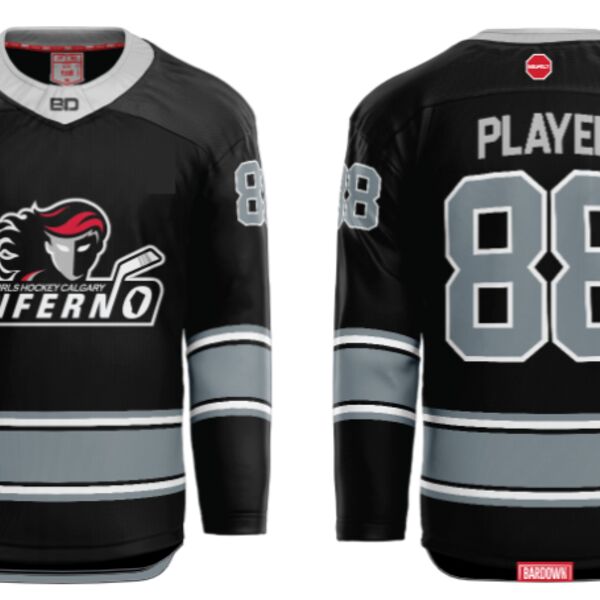 Jr. Inferno-GHC-Sublimated Hockey Jersey with Scoop - H2-Black - Youth Thumbnail