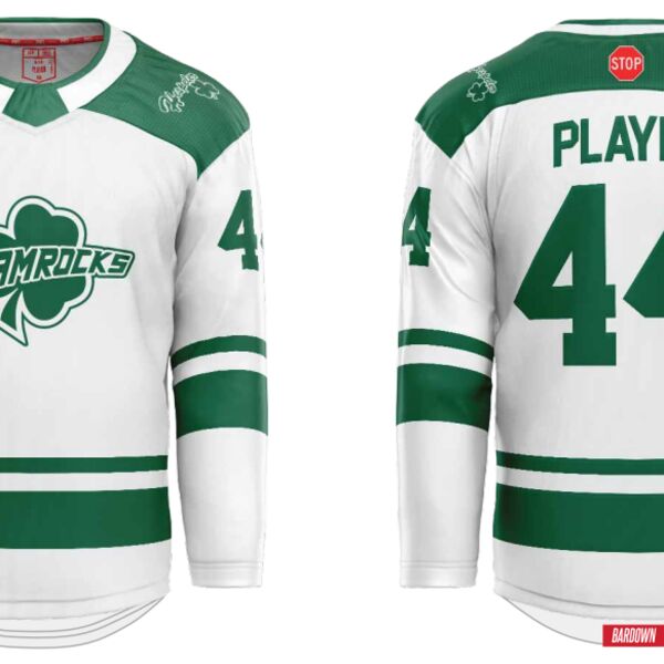 Hespeler Shamrocks White Hybrid Jersey - Adult Thumbnail
