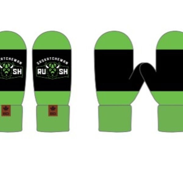 Saskatoon Rush Rally Stripe Mittens Thumbnail