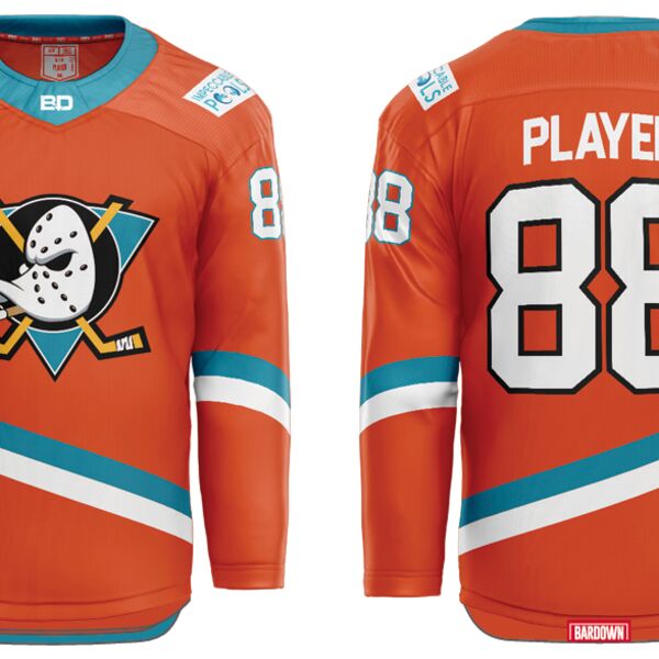 Ducks Hockey Sublimated Jersey - Sponsor: Impeccable Pools Thumbnail