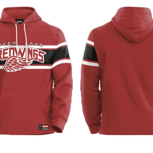 Deer Lake Redwings Stripe Show Sublimated Hoodie - Youth Thumbnail