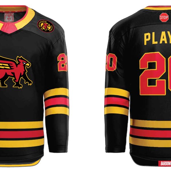 Guelph Gryphons Cut & Sew Hockey Jersey - Away Thumbnail