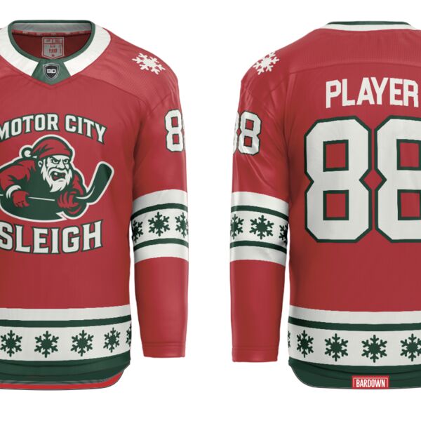 Motor City Sleigh Sublimated Hockey Jersey - Youth Thumbnail