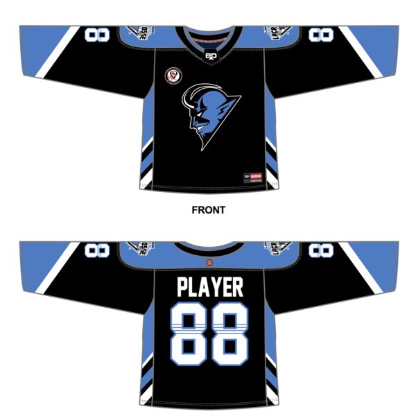London Blue Devils Jr Box Lacrosse Pro Neckline Jersey - Youth Thumbnail